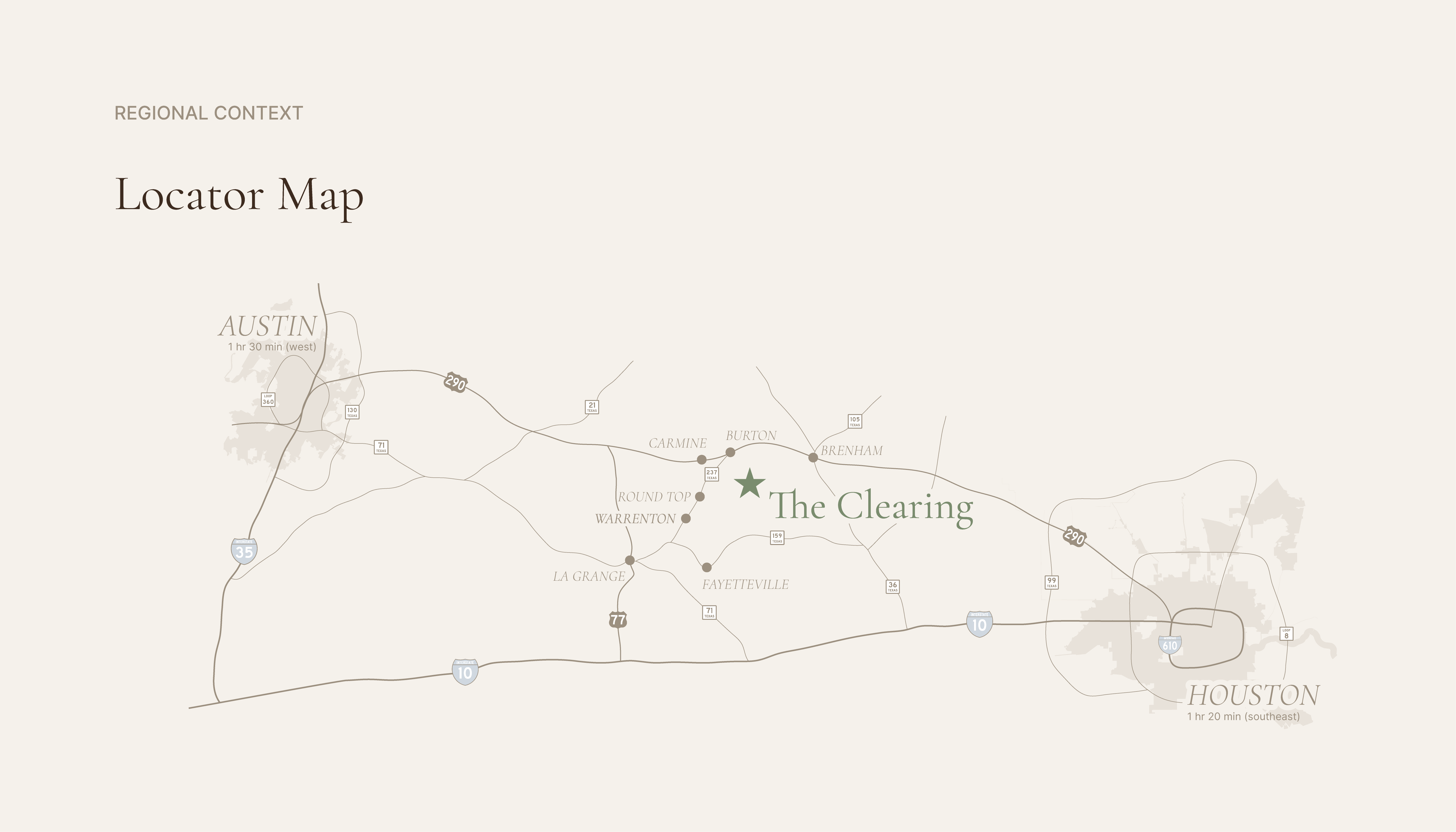 The Clearing — 1 hour 20 minutes from Houston and Austin