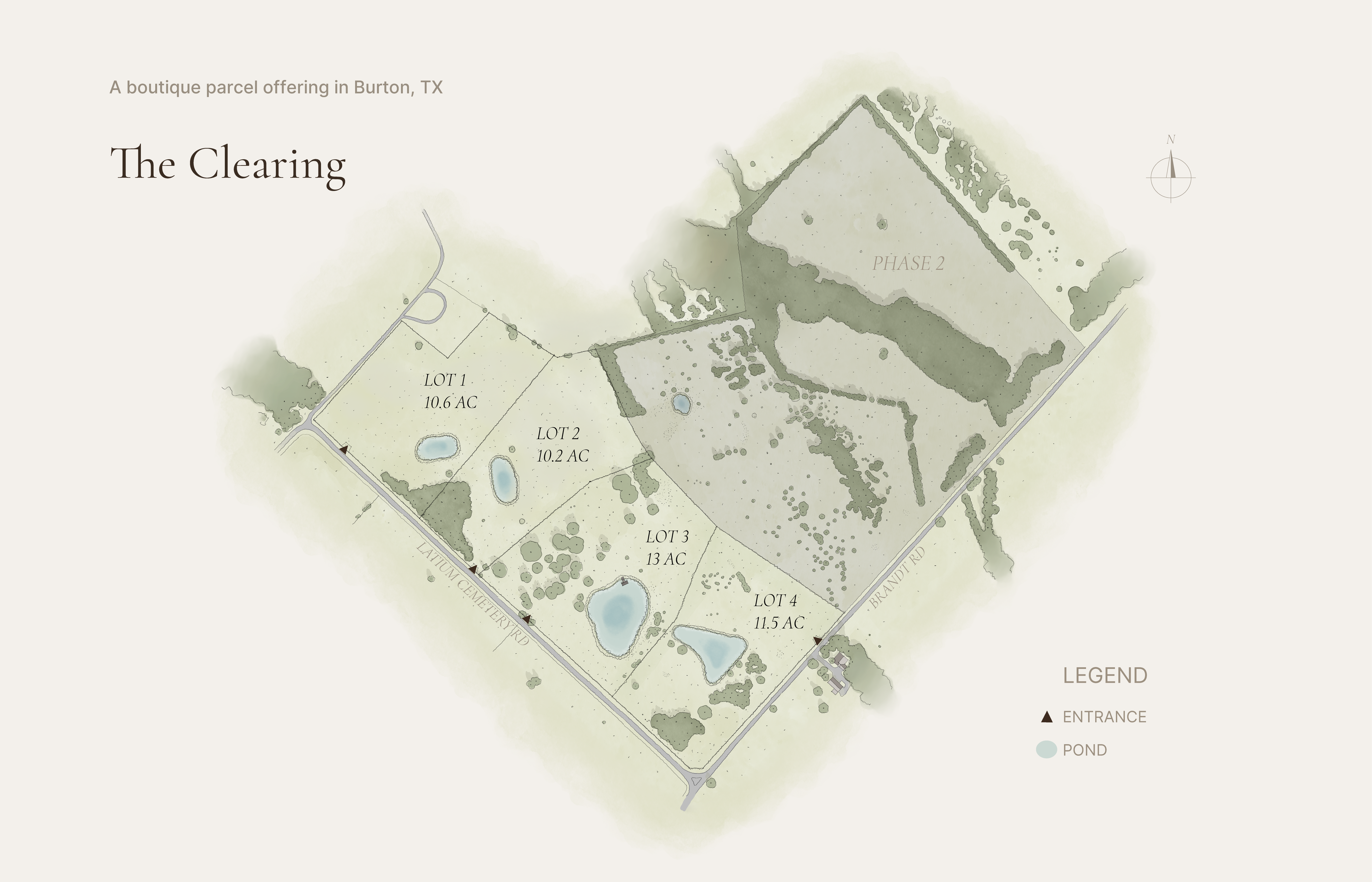 The Clearing — four private estates in Washington County, Texas