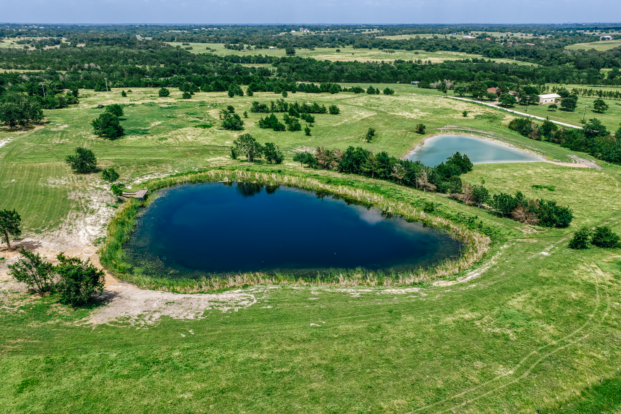 Full-property aerial — The Clearing, Washington County Texas
